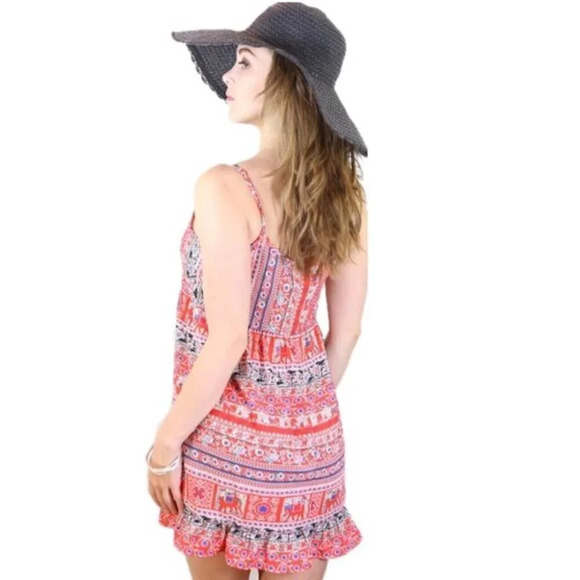 Red print summer dress - Picture 1 of 3